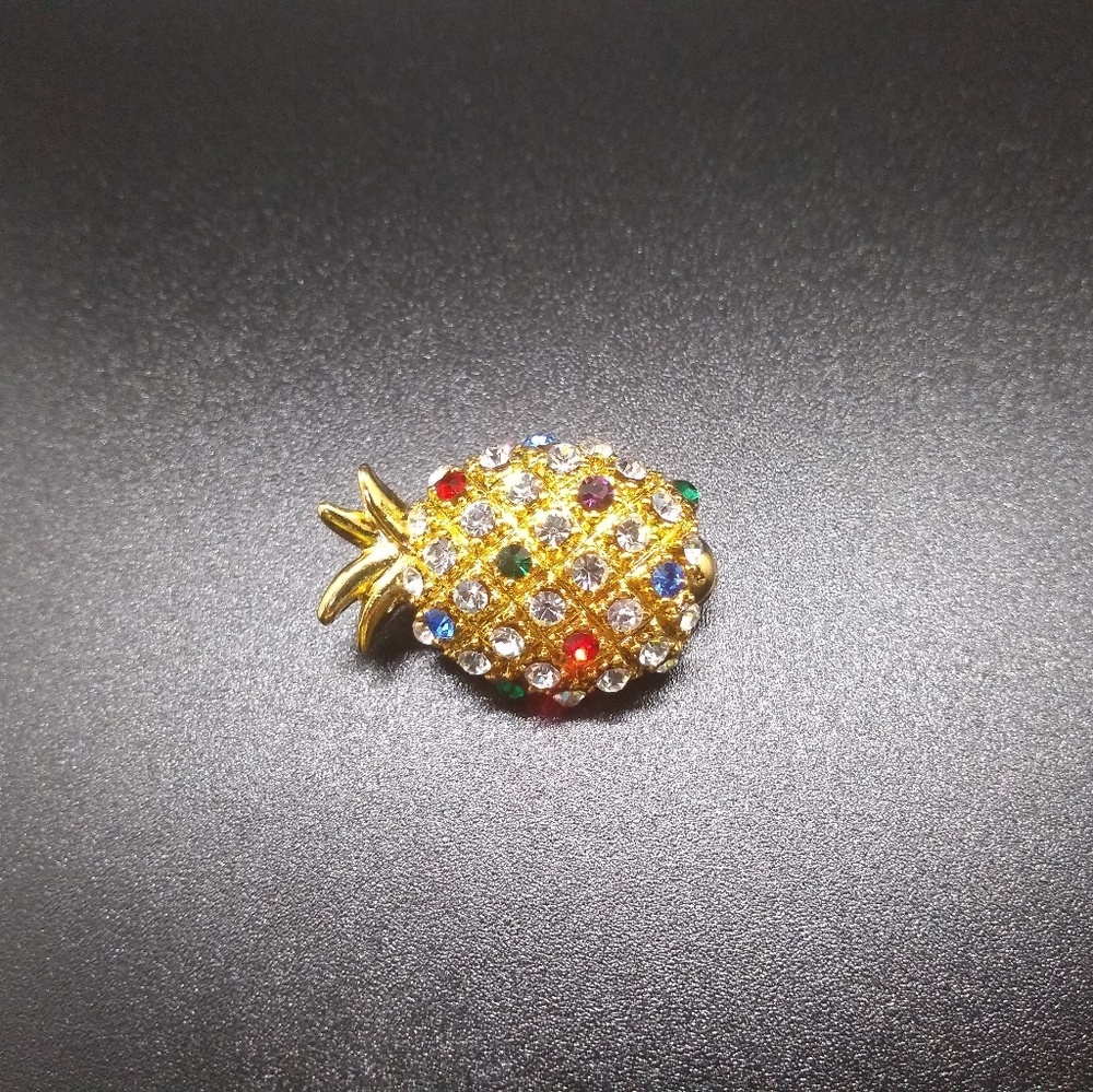 Jewel Tones Stunning Crystal Pineapple Brooch View 2